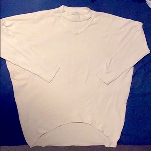 Cream cutout neck sweater